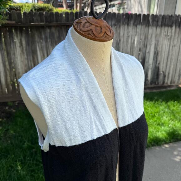 Karen Scott Black & White Duster Cardigan Women's Size Small - Picture 2 of 7